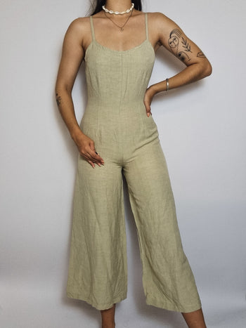 Beige Jumpsuit 3/4 S