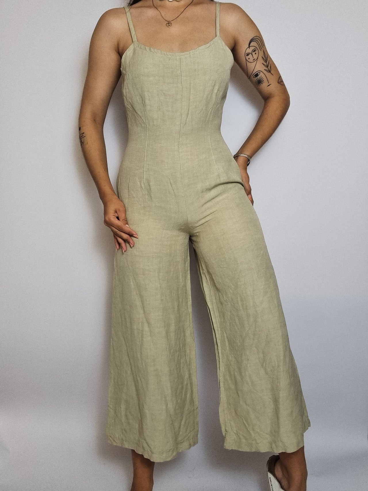 Beige Jumpsuit 3/4 S