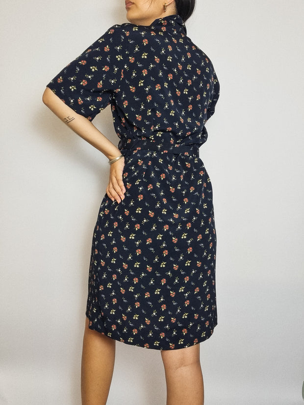 Robe à Fleurs avec Ceinture M/L