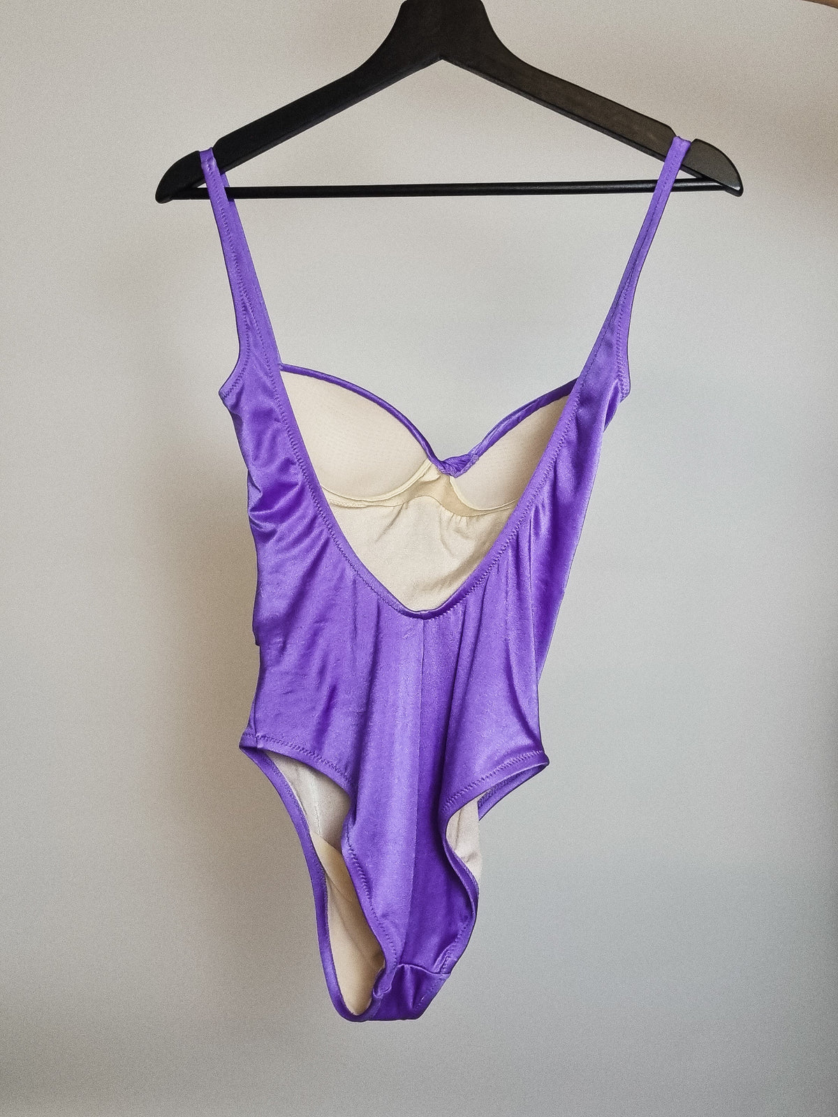 Maillot de bain violet structuré S/M