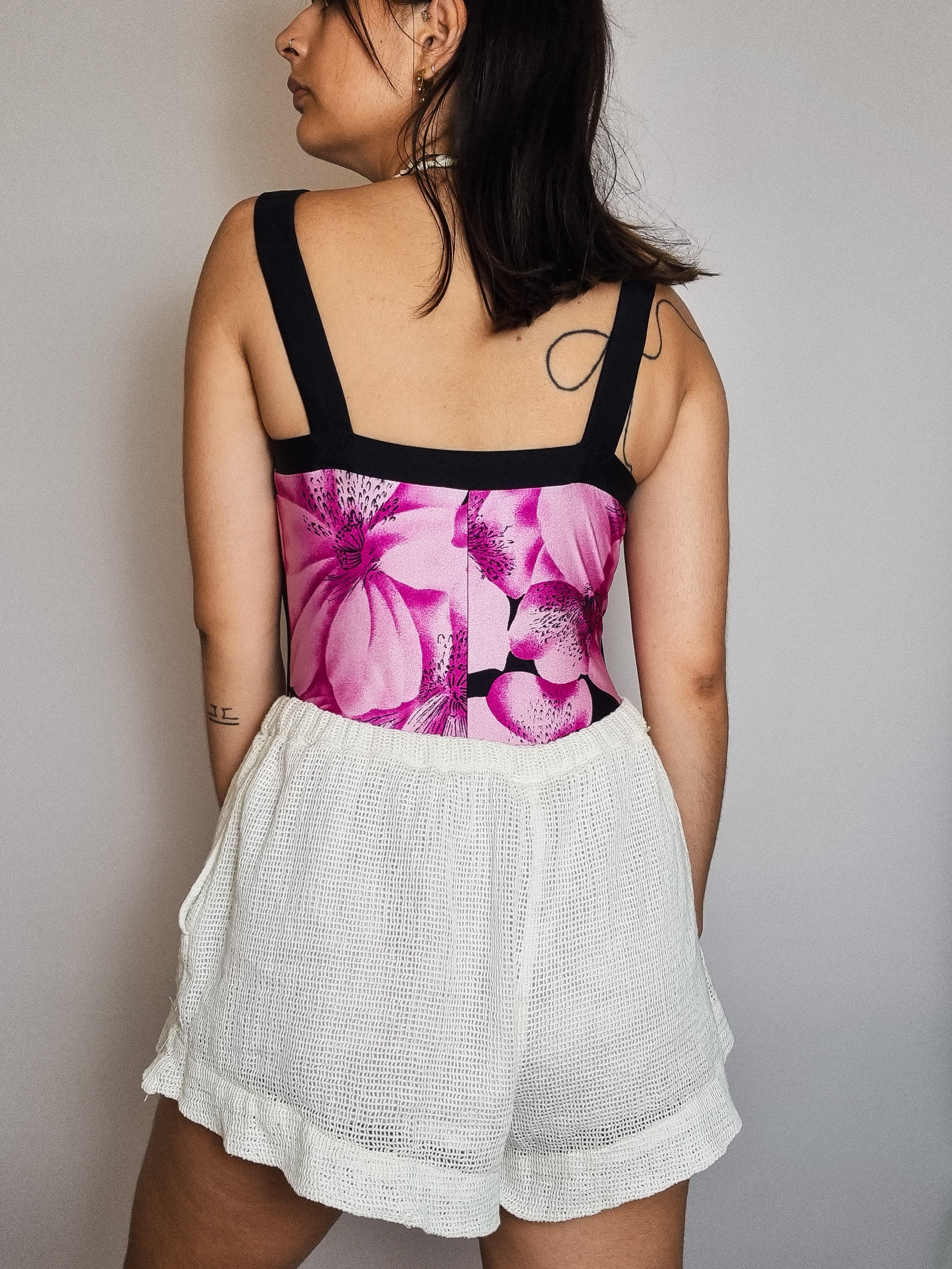 Vintage einteiliger Badeanzug rosa M
