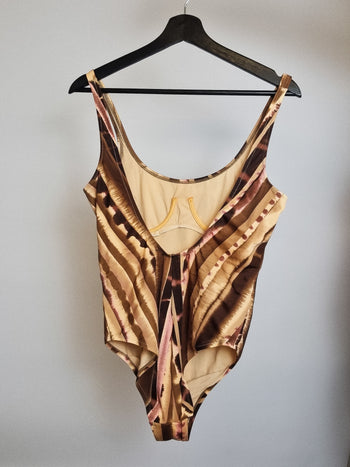 Maillot de bain vintage une pièce brun S/M