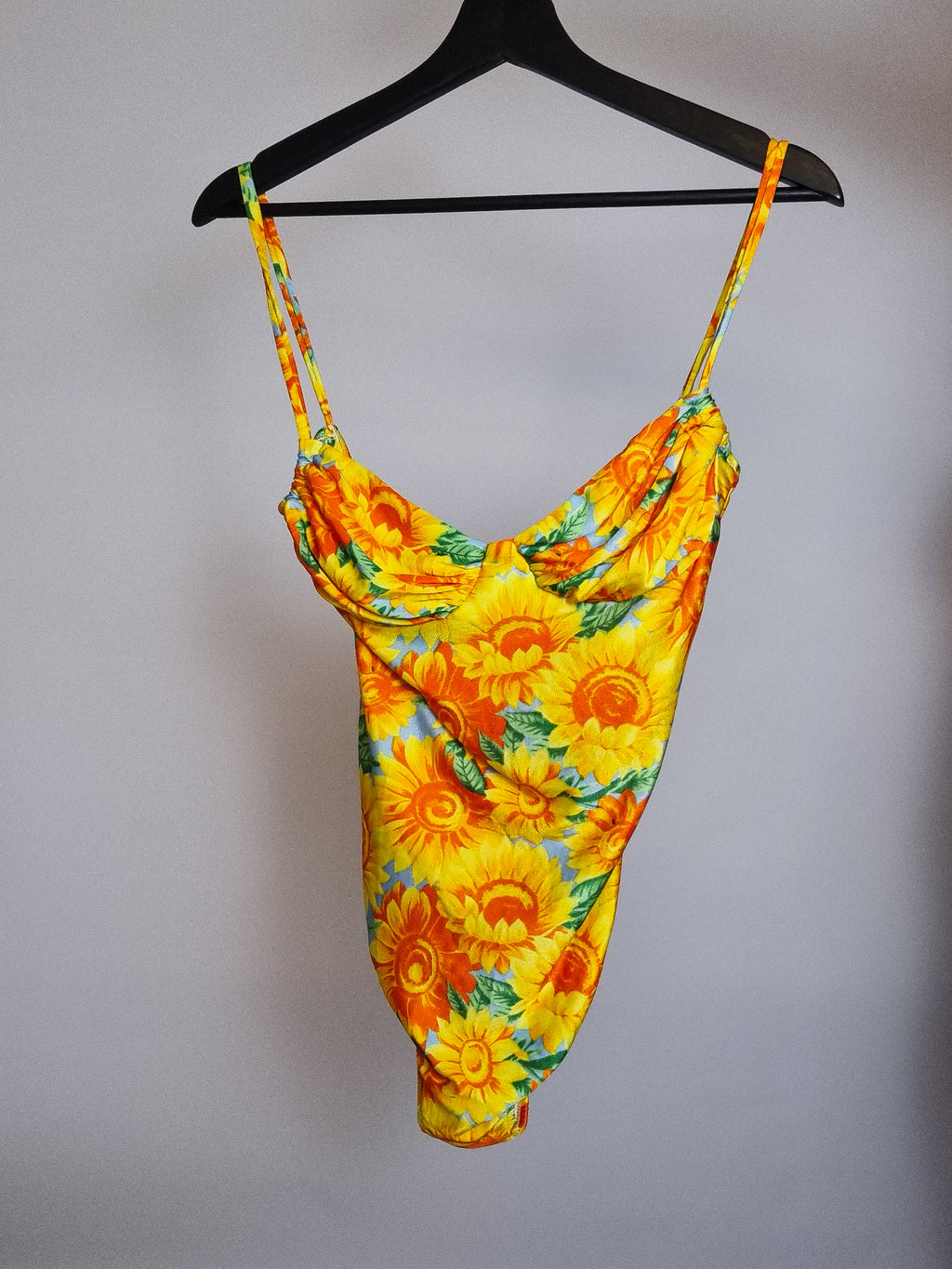 Vintage einteiliger Badeanzug Sonnenblumen S/M