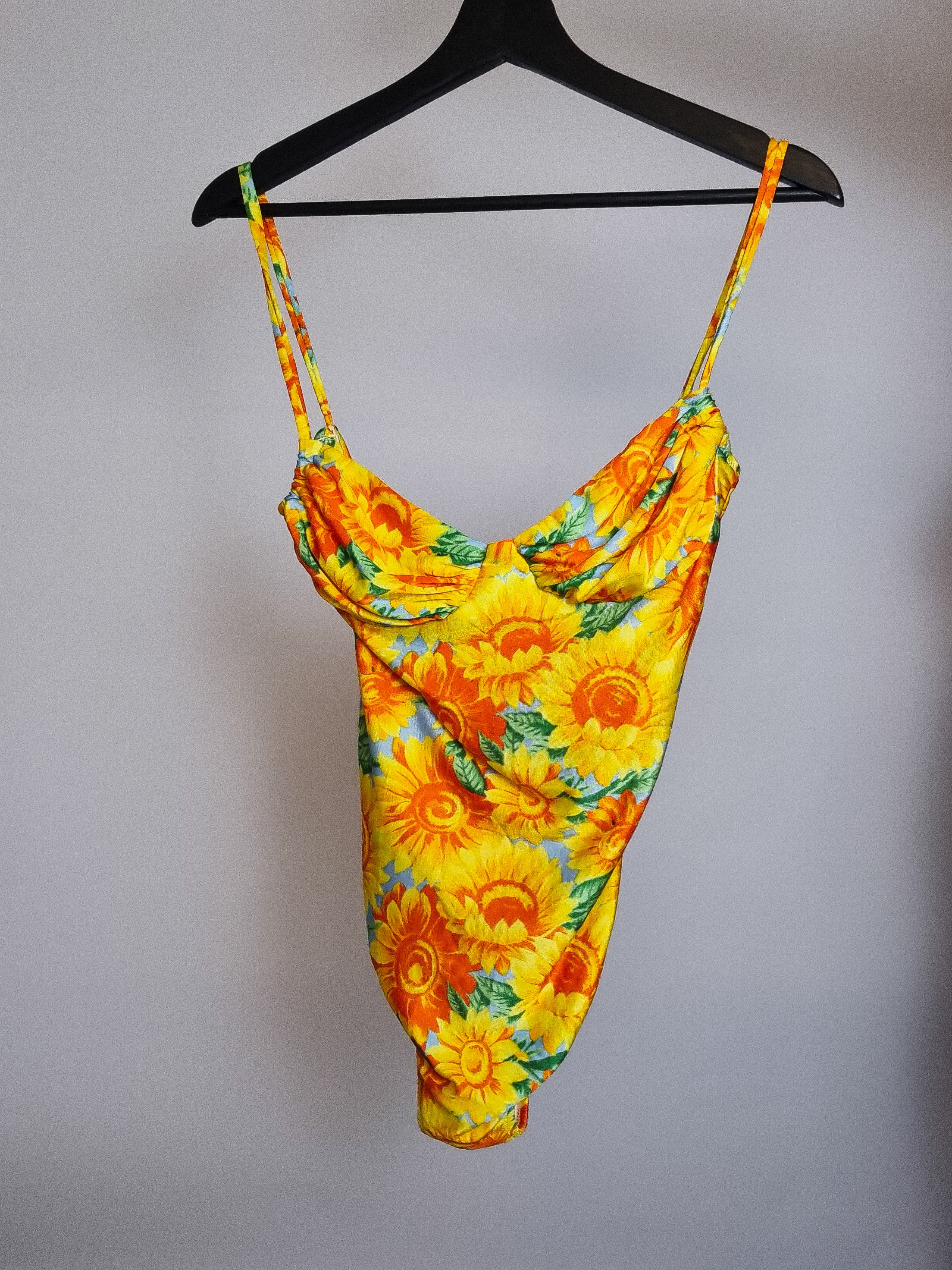 Vintage einteiliger Badeanzug Sonnenblumen S/M