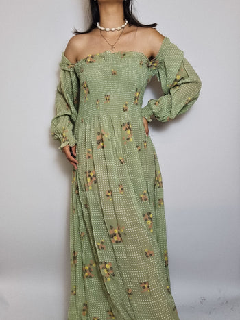 Vintage Green Dress L/XL