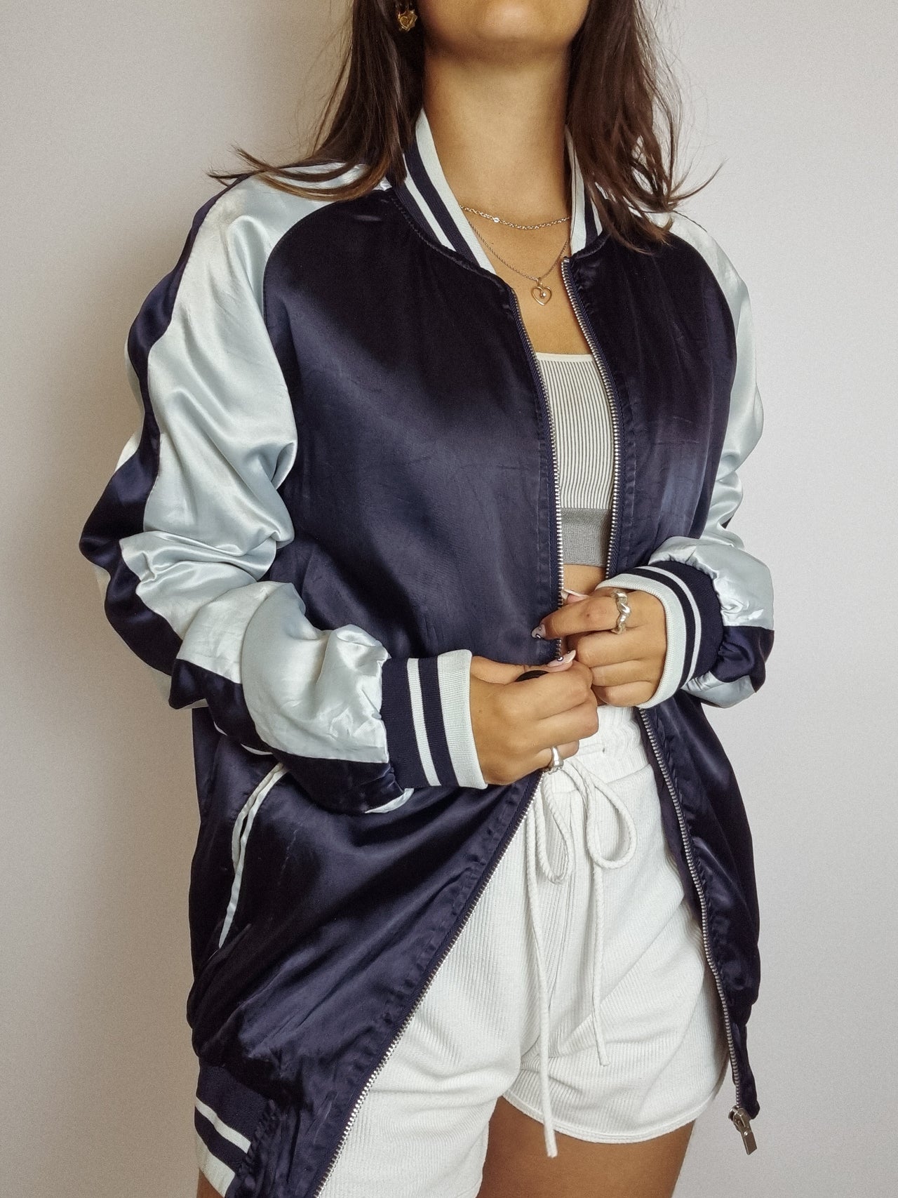 Veste Bomber brodée au dos vintage L