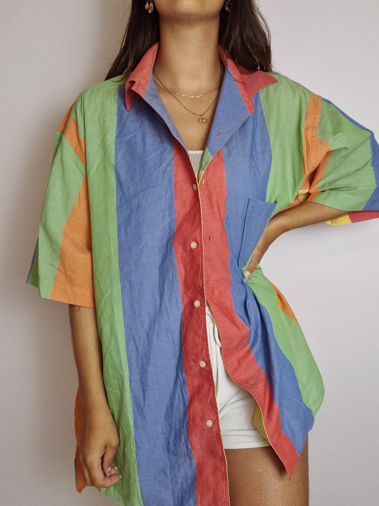 Chemise vintage multicolore M/L