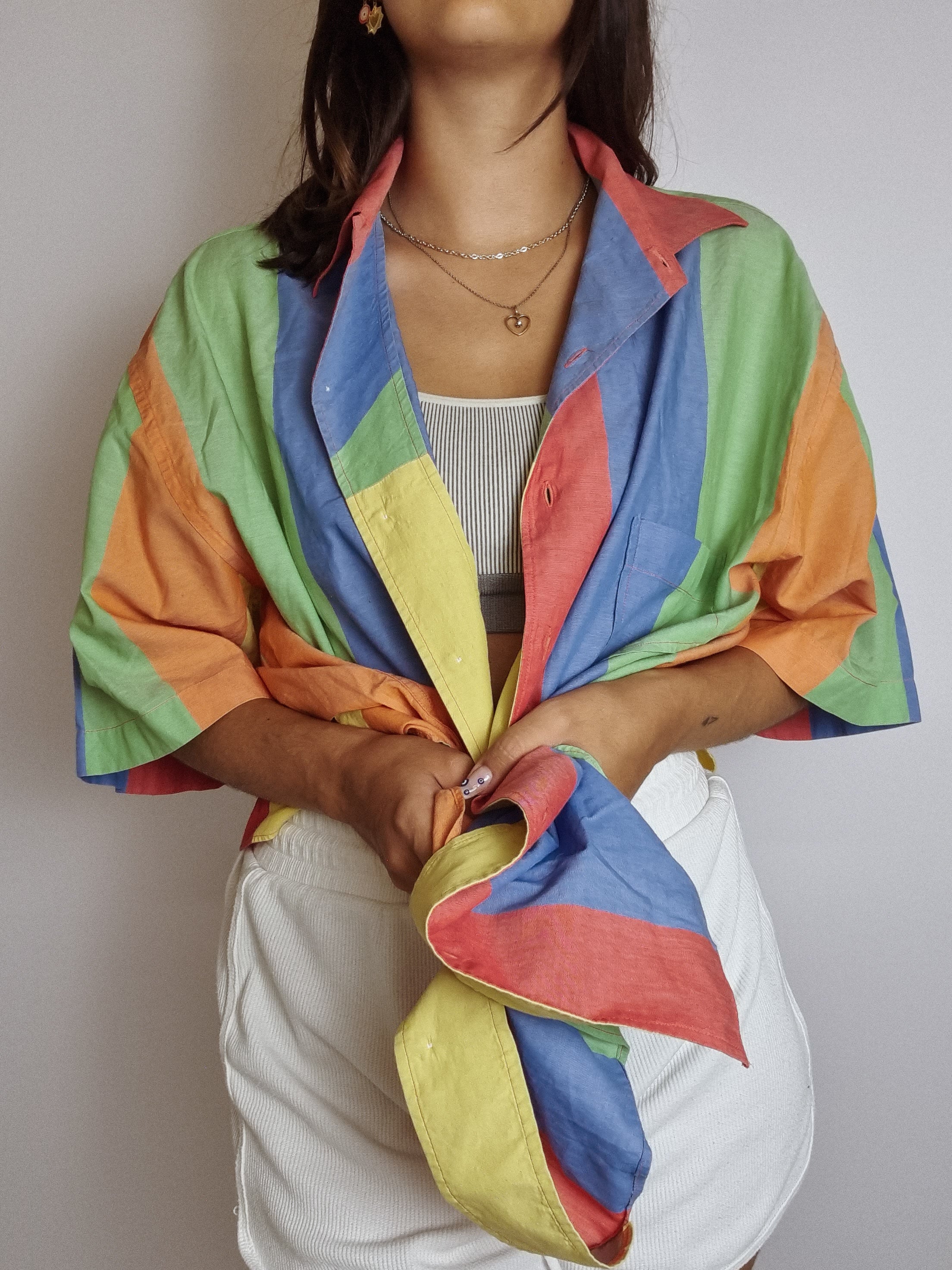 Chemise vintage multicolore M/L