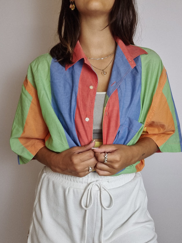 Chemise vintage multicolore M/L