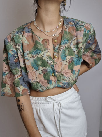 Vintage floral blouse S/M