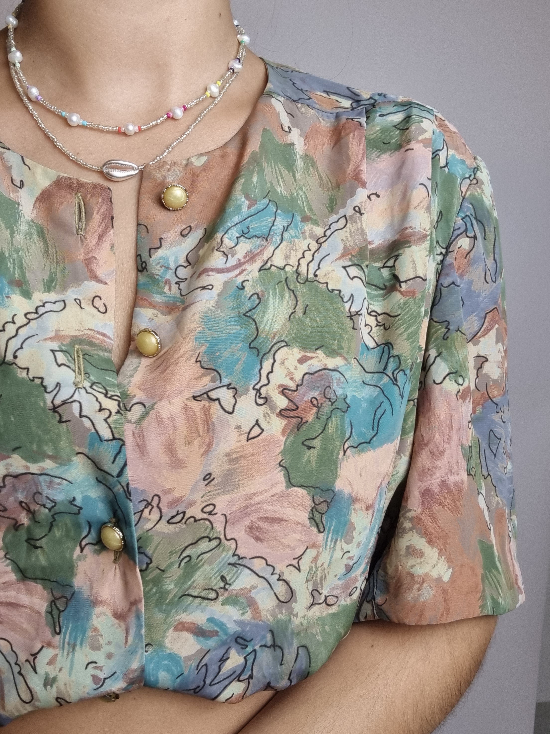 Chemisier à fleurs Vintage S/M