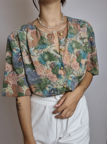 Vintage floral blouse S/M