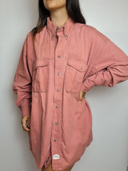 Chemise Camel vintage rose à poches L