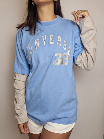 Pull Converse Vintage bleu clair M