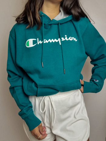 Pull vert-bleu vintage Champion