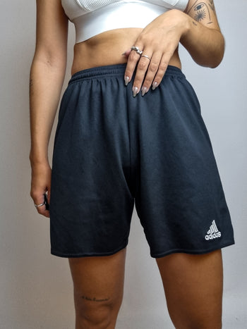 Schwarze Vintage-Shorts von Adidas Climalite S/M