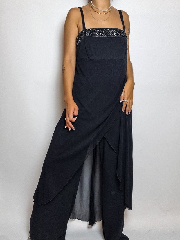Combinaison/Robe à perles vintage M/L