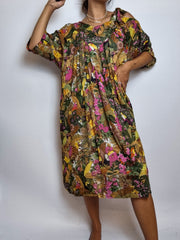 Robe à motifs tropical vintage L