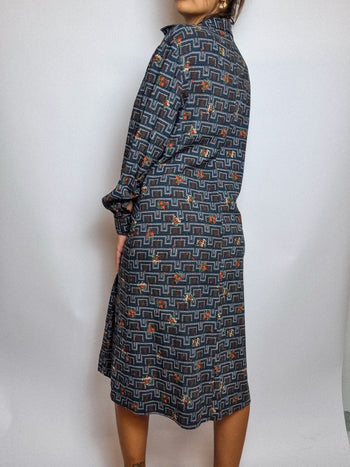 Robe à motifs midi vintage L