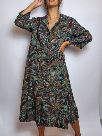 Robe à motifs midi vintage L