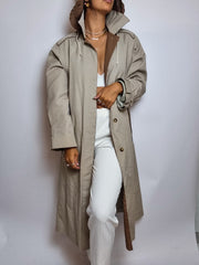 Trench coat doublé avec capuche vintage beige M/L