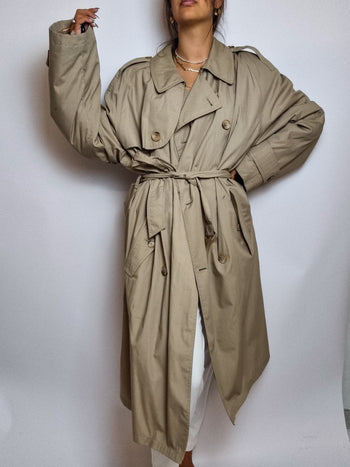 Trench coat doublé vintage beige M/L oversized