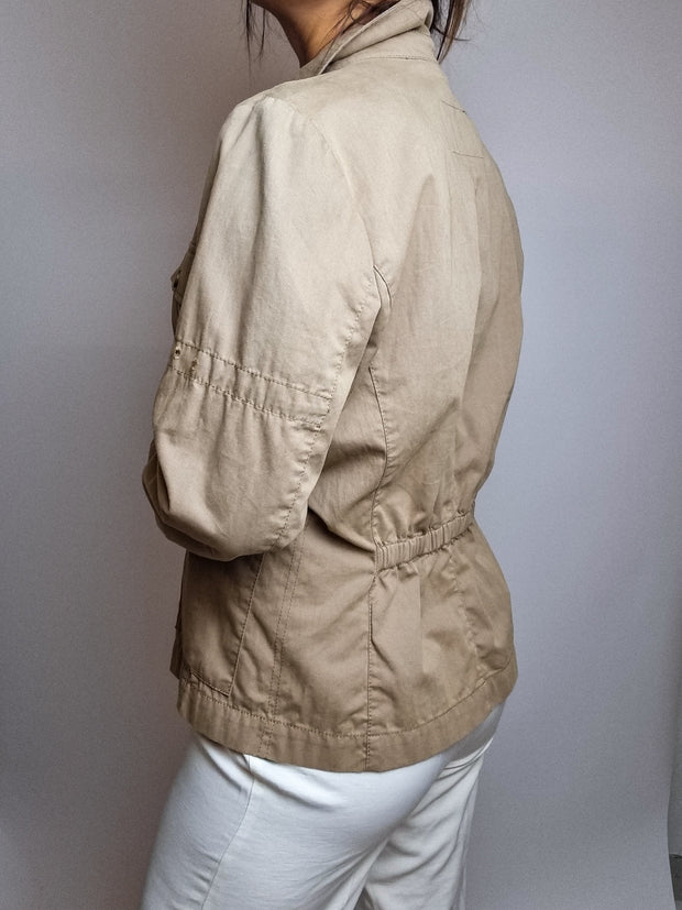 Kurzer Vintage-Trenchcoat in Beige S/M 