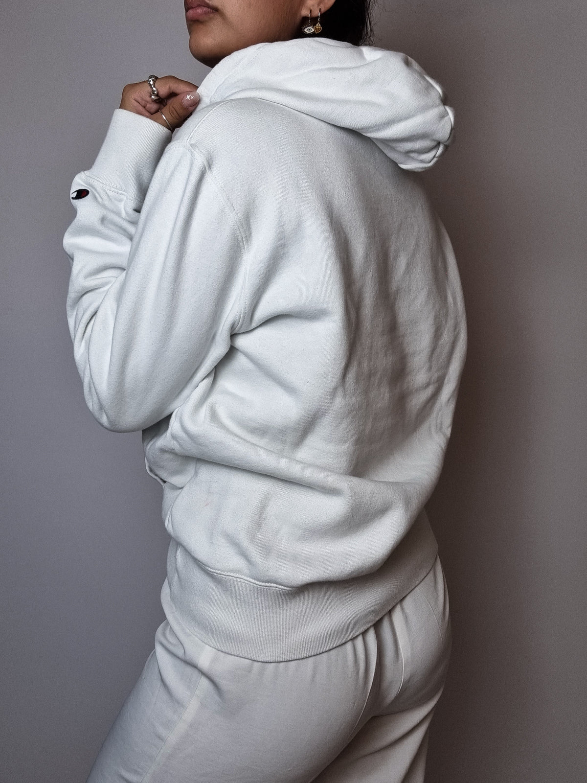 White hooded sweater Champion S/M 