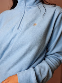 Blaues Fleece mit Vintage-Reißverschluss S/M 