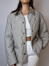 Beige/gray quilted jacket S 