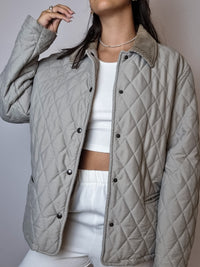 Beige/gray quilted jacket S 