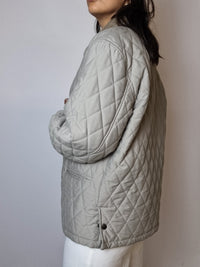 Beige/gray quilted jacket S 