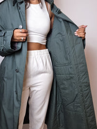 Vintage dunkelgrüner Trenchcoat M/L 