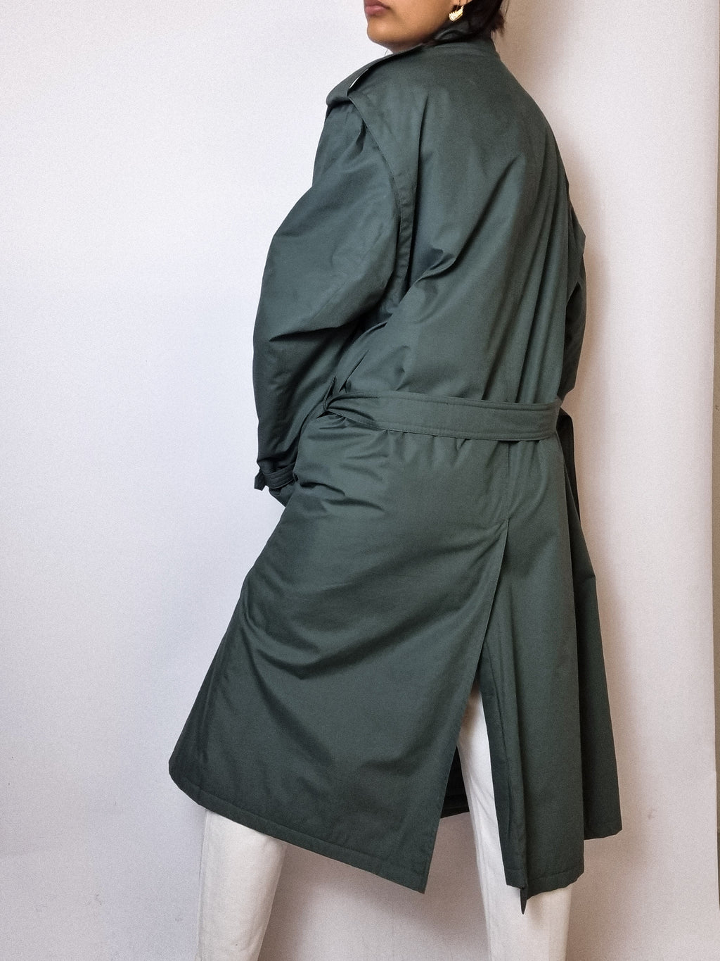 Vintage dunkelgrüner Trenchcoat M/L 