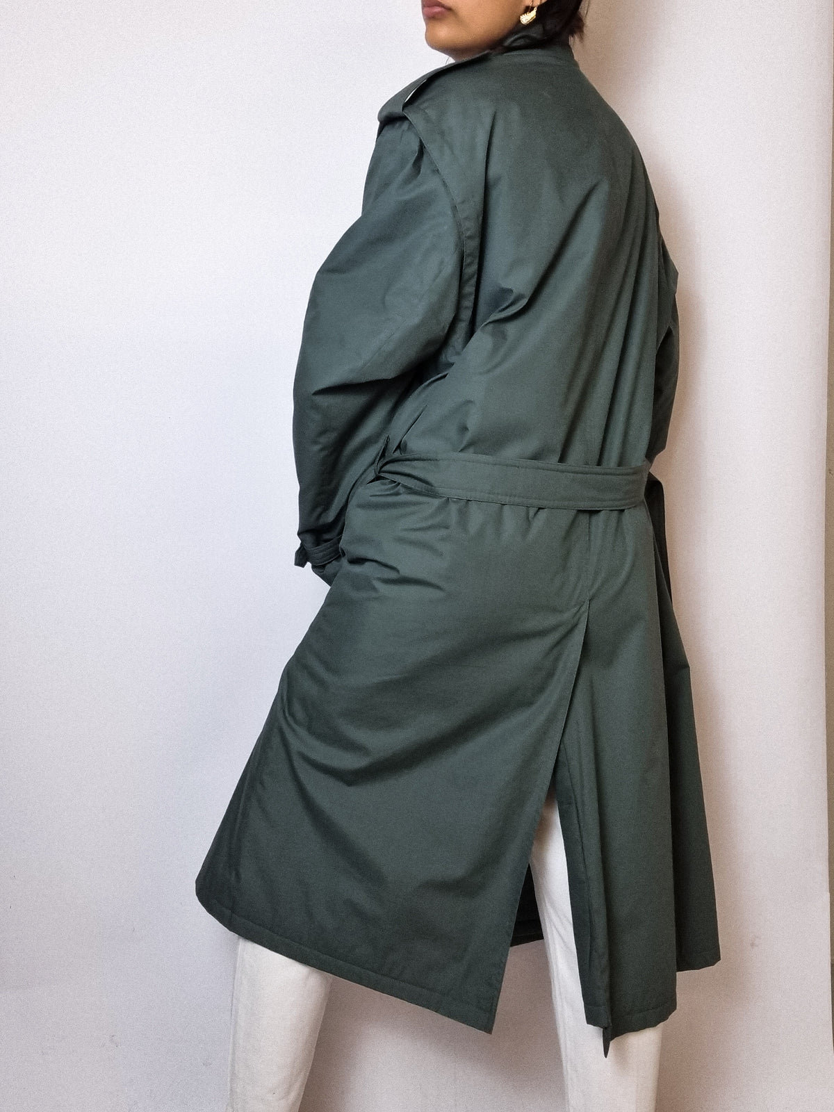 Vintage dunkelgrüner Trenchcoat M/L 