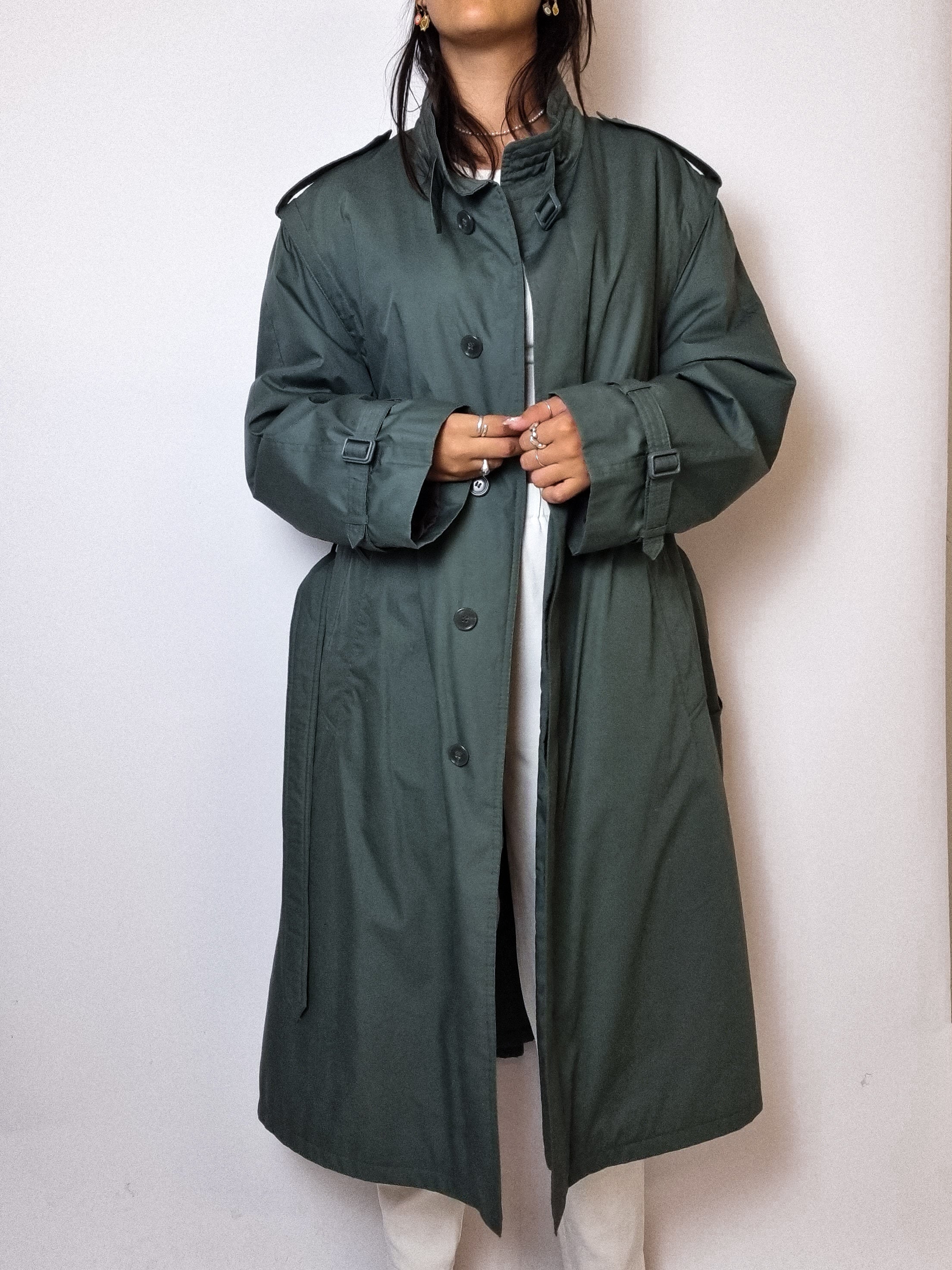 Vintage dark green trenchcoat M/L 