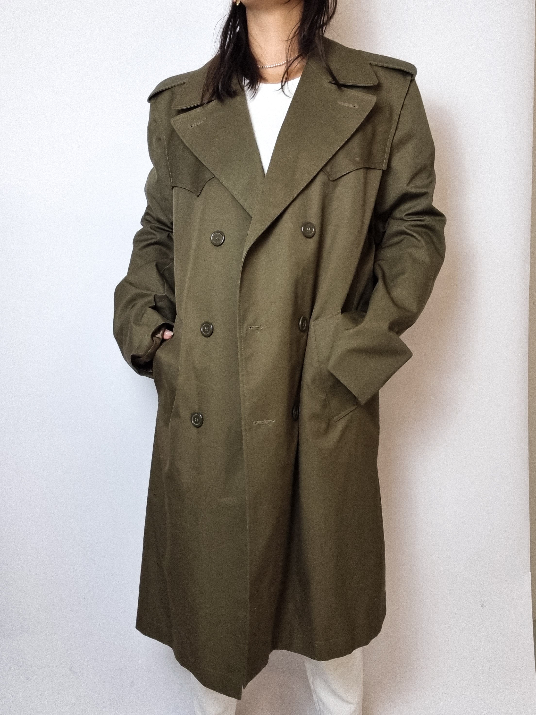 Vintage lined khaki trenchcoat M/L 