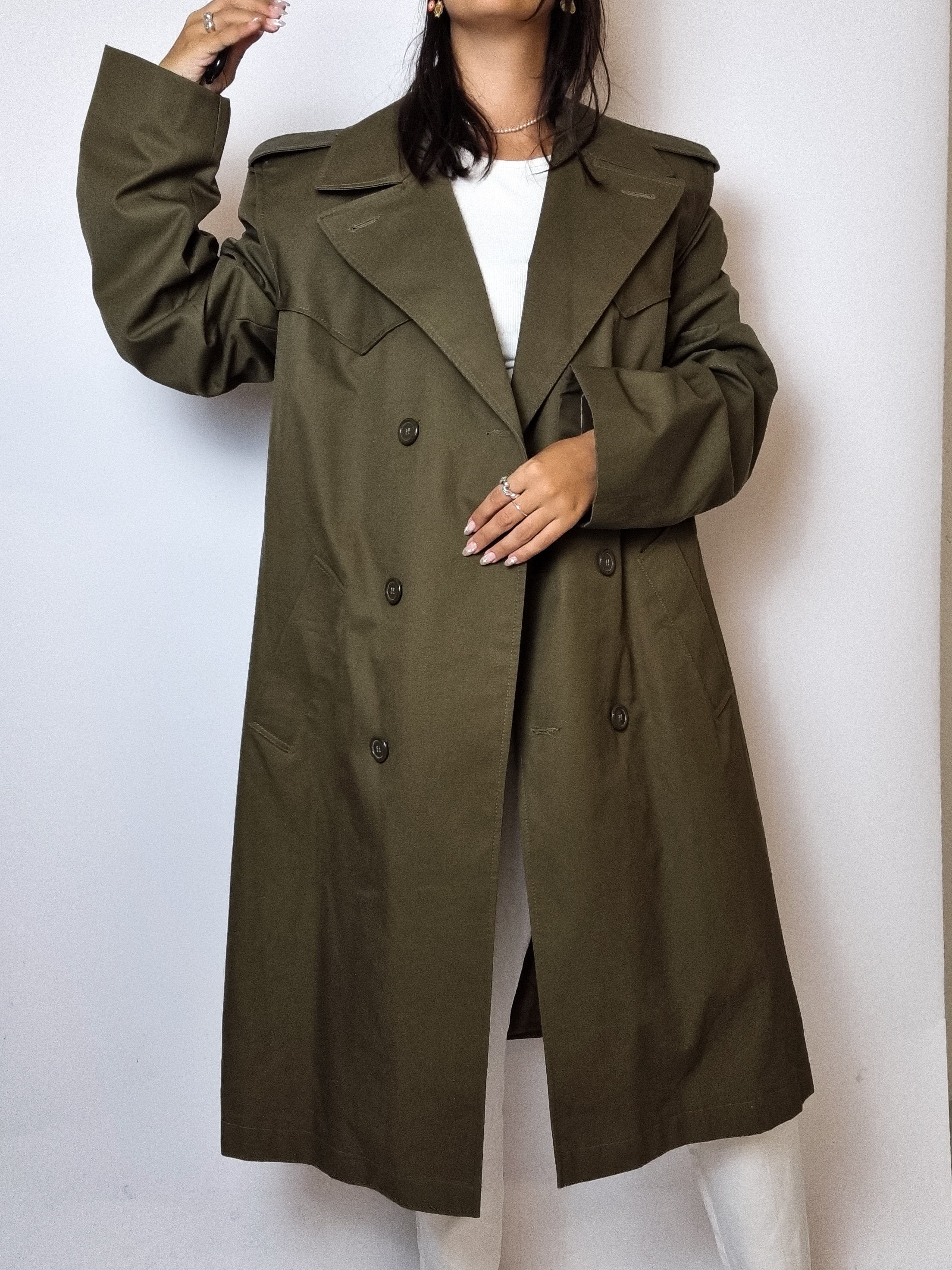 Vintage lined khaki trenchcoat M/L 