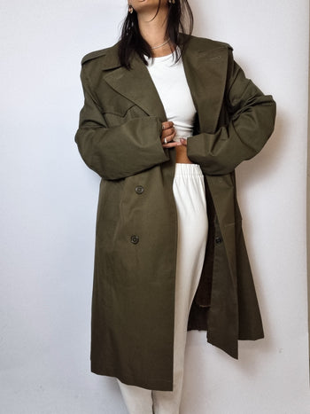 Trenchcoat khaki doublé vintage M/L