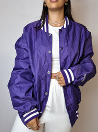 Purple American bomber jacket L 