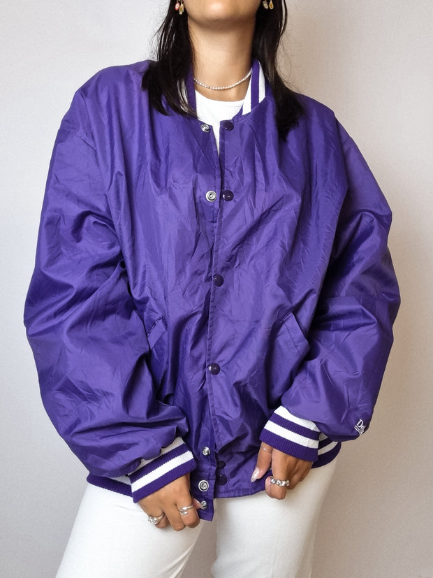 Purple American bomber jacket L 
