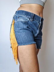 Custom Levi's shorts with vintage fringes 32 