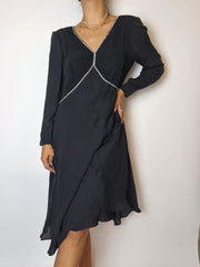 Vintage black long sleeve dress M/L
