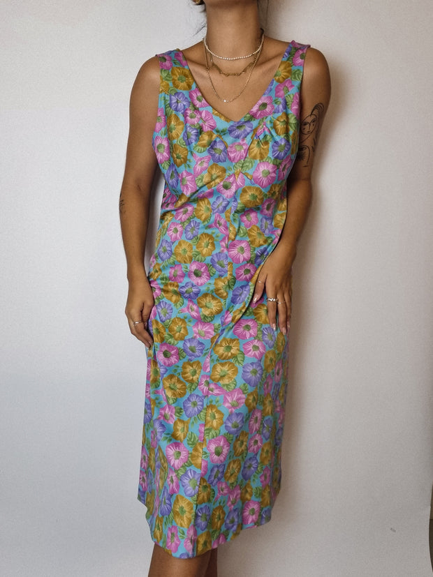 Robe midi à fleurs vintage M/L