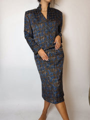 Robe khaki à motifs vintage M/L