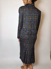 Robe khaki à motifs vintage M/L