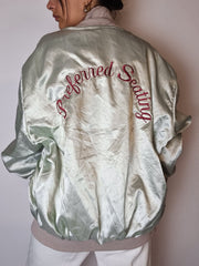American pearl satin bomber jacket M/L 