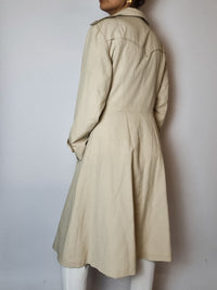 Vintage hellbeiger Baumwoll-Trenchcoat S/M 