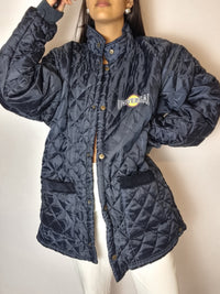 Navy blue convertible quilted jacket M 