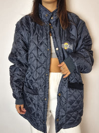 Navy blue convertible quilted jacket M 